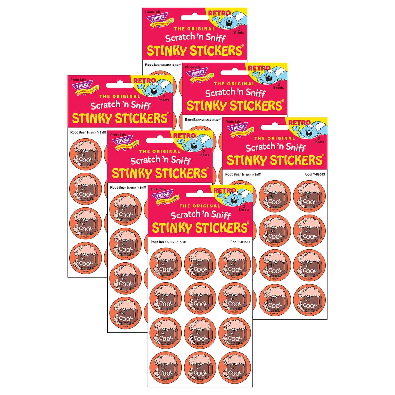 TREND Enterprises® Cool Root Beer Scented Stickers, 6 Packs of 24